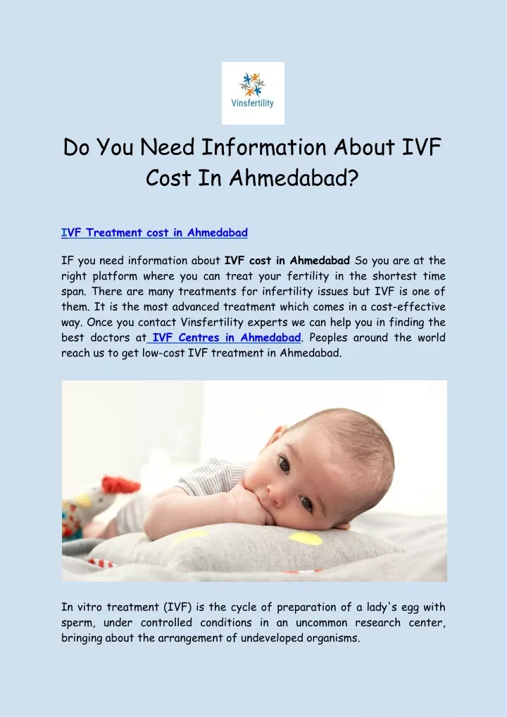 do you need information about ivf cost in ahmedabad