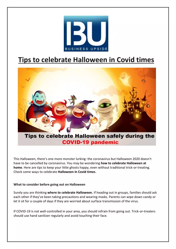 tips to celebrate halloween in covid times