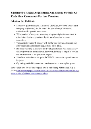 salesforce s recent acquisitions and steady
