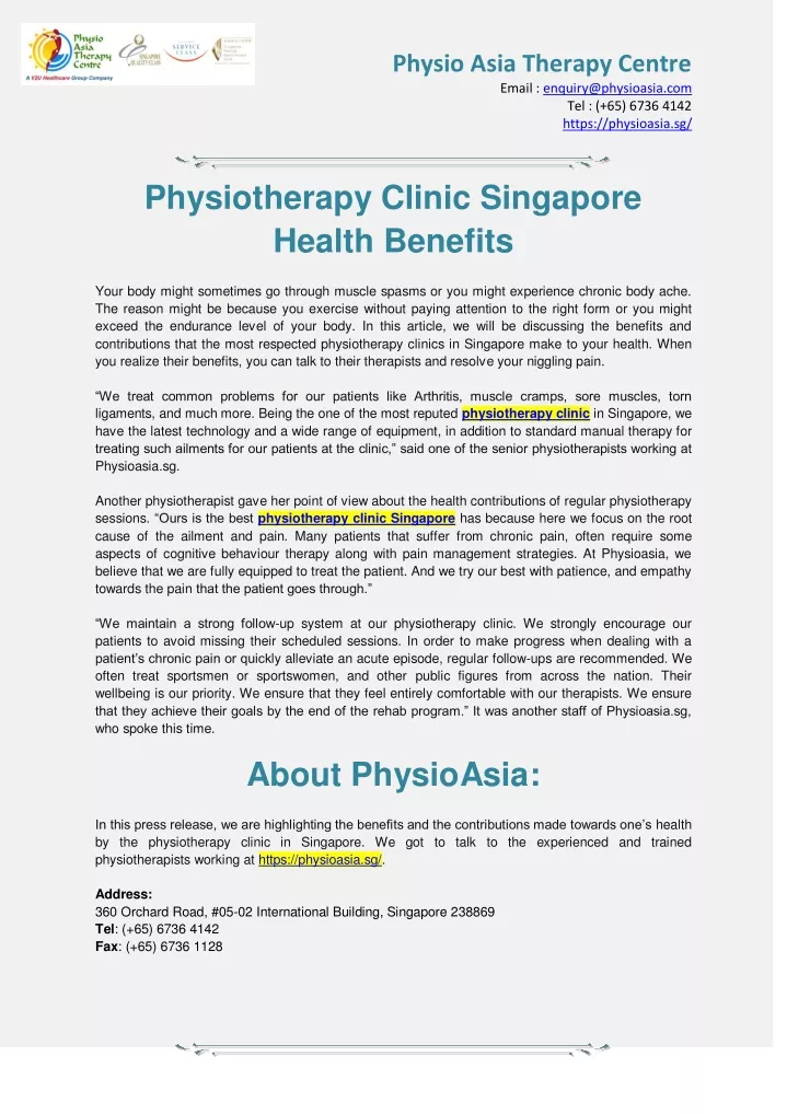 physio asia therapy centre email
