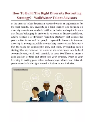 how to build the right diversity recruiting