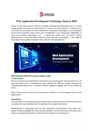 web application development technology stack