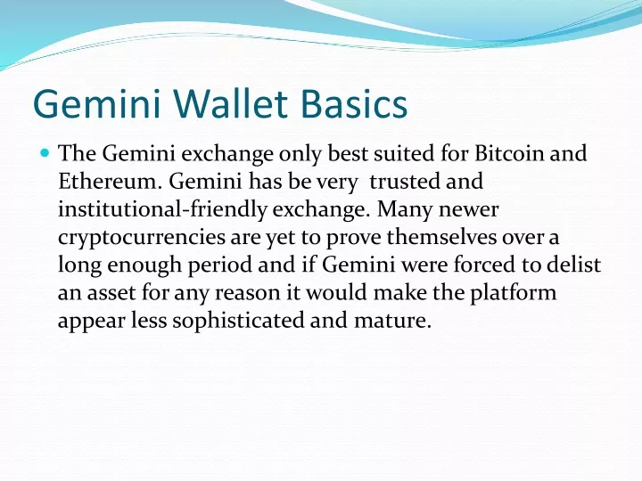 gemini wallet basics