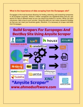 Build Scrapers For Europages and BestBuy Site Using Anysite Scraper