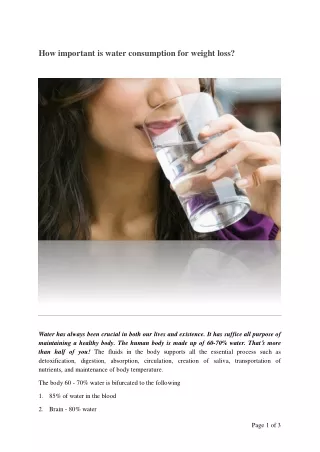 How important is water consumption for weight loss?