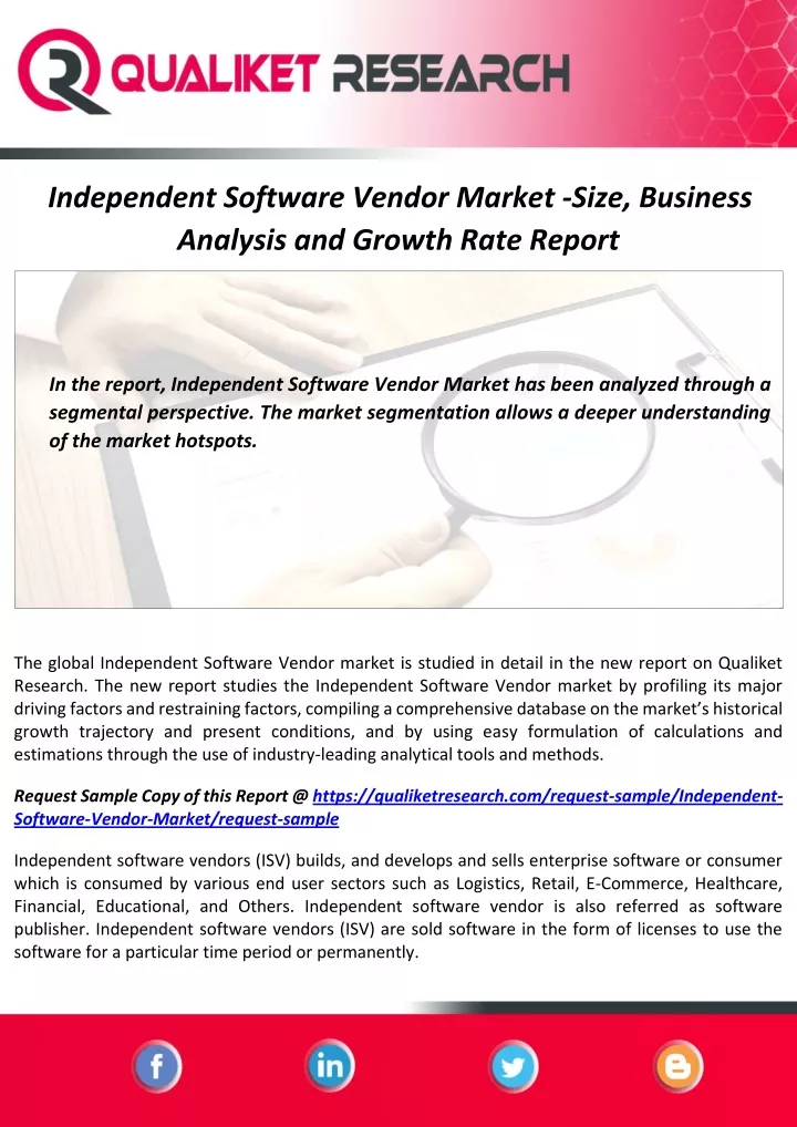 independent software vendor market size business