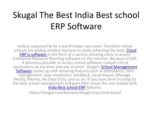skugal the best india best school erp software