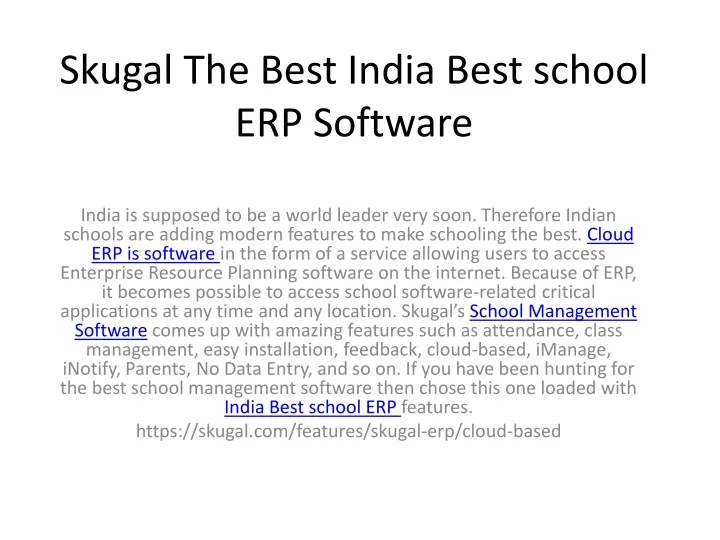 skugal the best india best school erp software