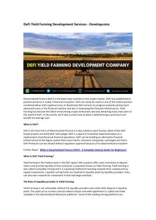 defi yield farming development services