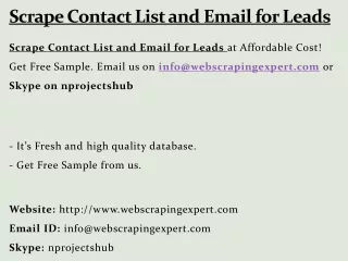 scrape contact list and email for leads