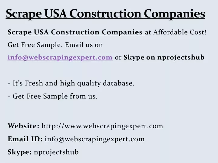 scrape usa construction companies