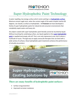 super hydrophobic paint technology