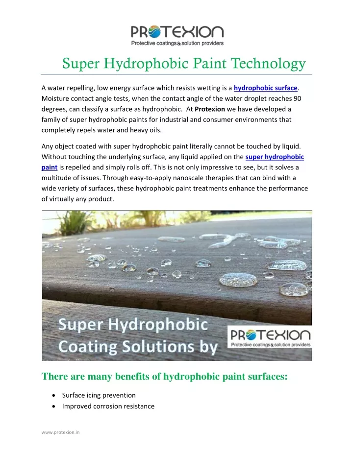 super hydrophobic paint technology