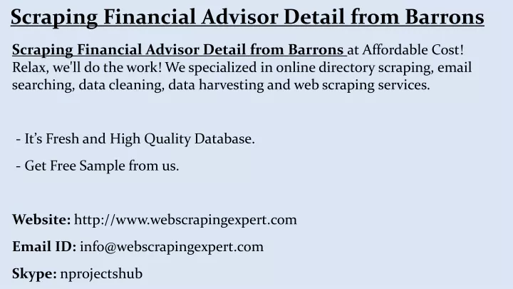 scraping financial advisor detail from barrons