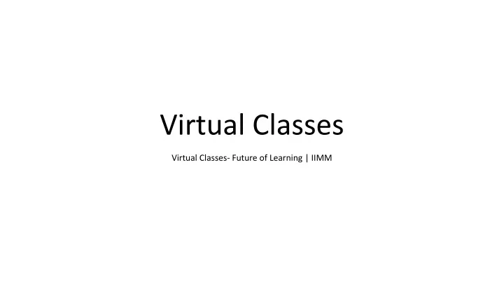 virtual classes