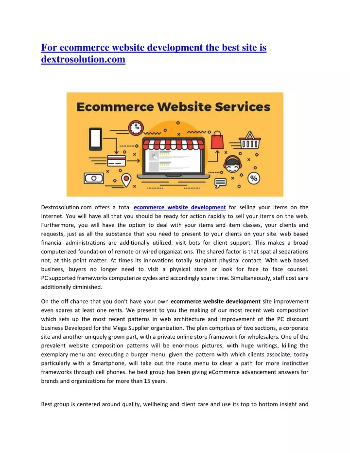 for ecommerce website development the best site