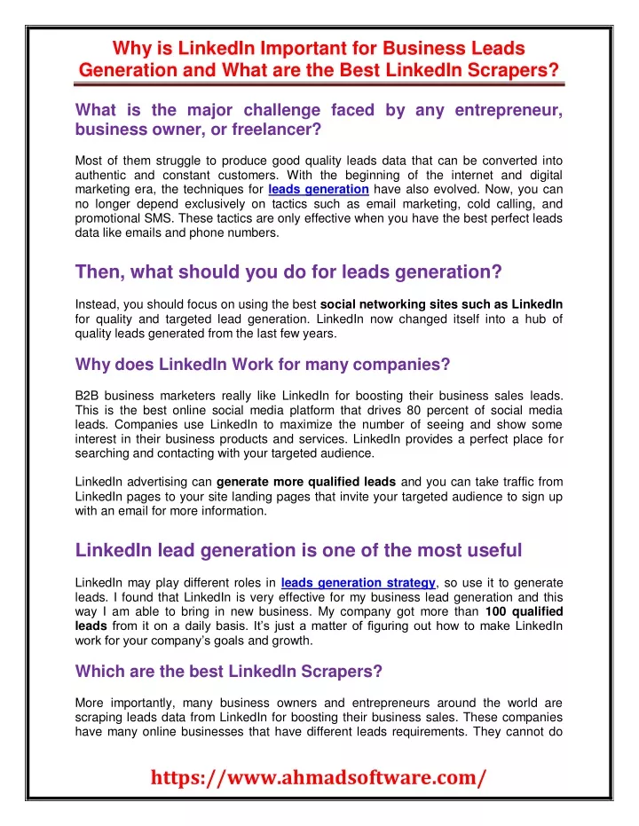 why is linkedin important for business leads