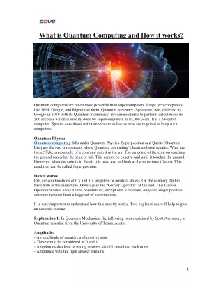 what is quantum computing and how it works