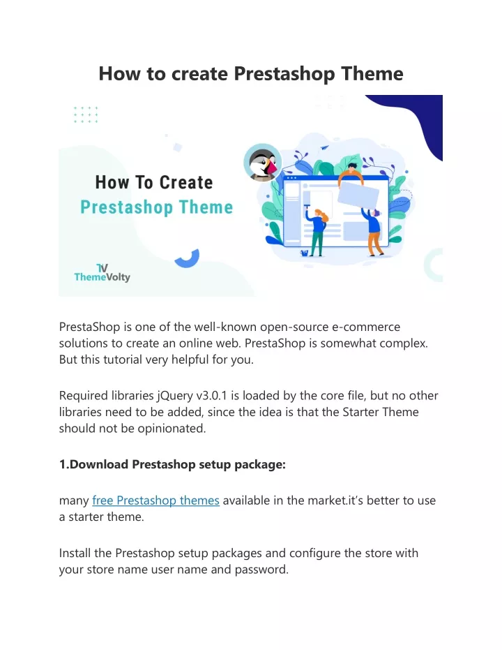how to create prestashop theme