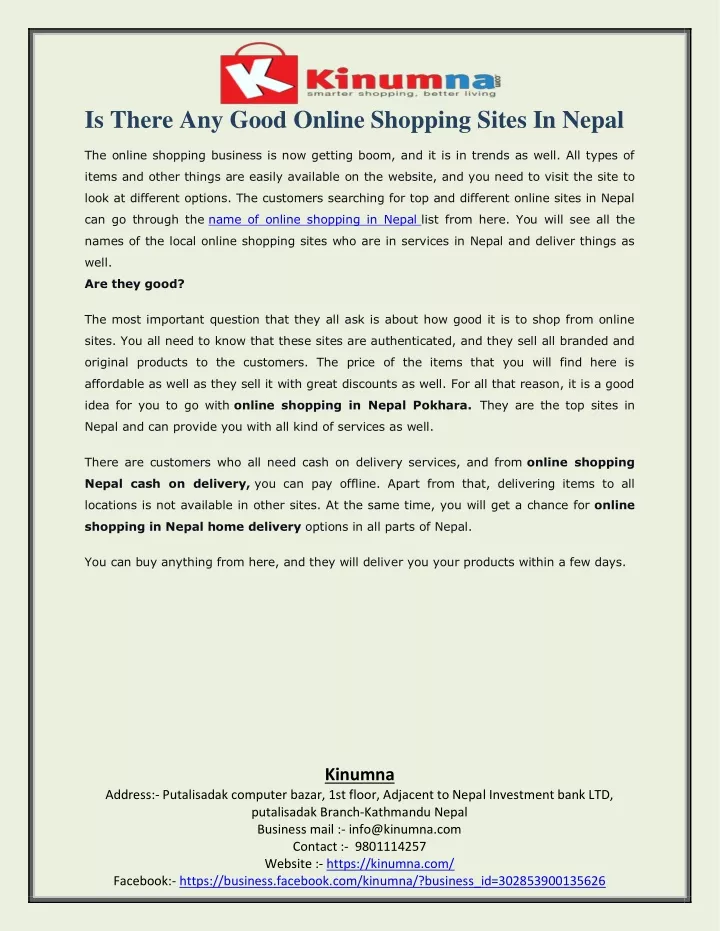 is there any good online shopping sites in nepal
