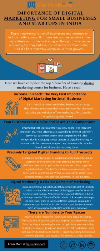 Digi Trainers - Importance of Digital Marketing for Small Business n Startups