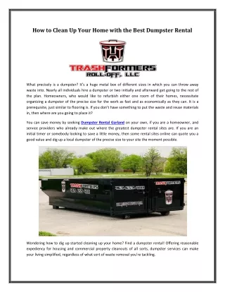 how to clean up your home with the best dumpster