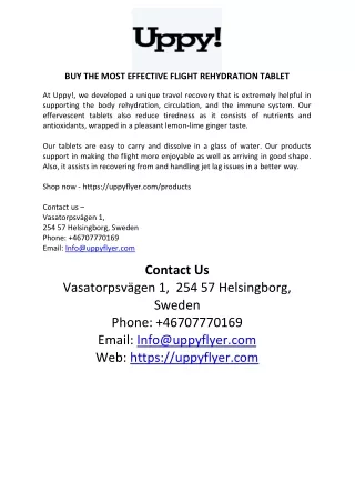 buy the most effective flight rehydration tablet