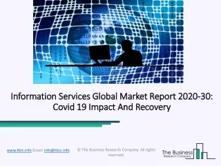 Information Services Market Size, Demand, Growth, Analysis and Forecast to 2030