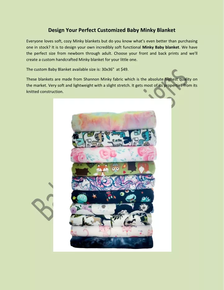 design your perfect customized baby minky blanket