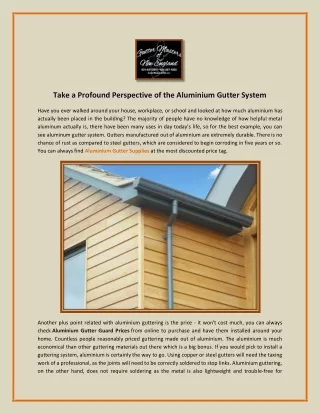 take a profound perspective of the aluminium