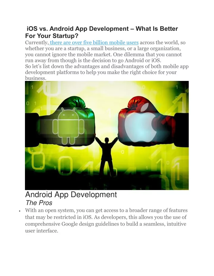 ios vs android app development what is better