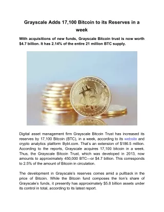 grayscale adds 17 100 bitcoin to its reserves