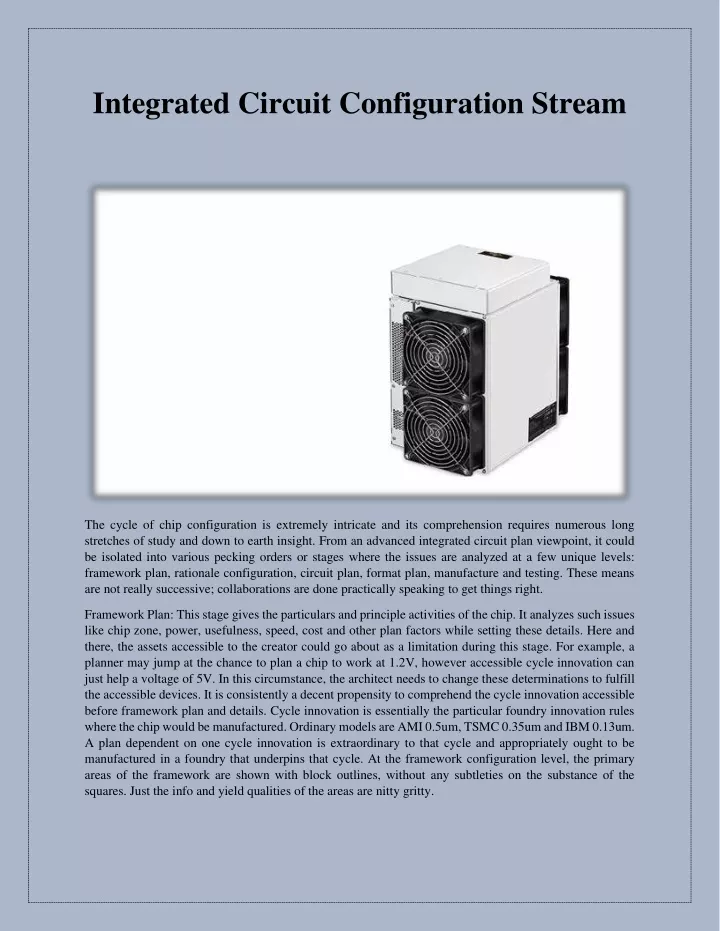 integrated circuit configuration stream