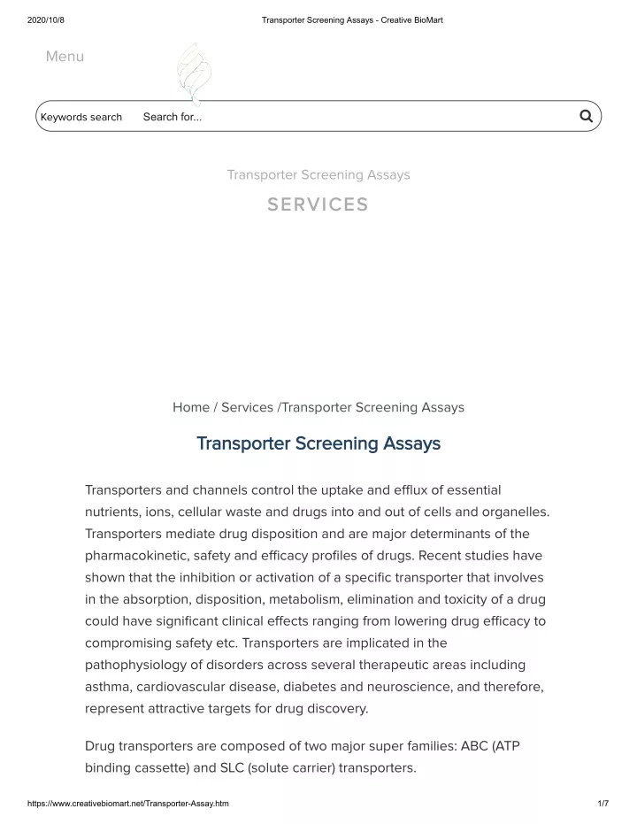 2020 10 8 transporter screening assays