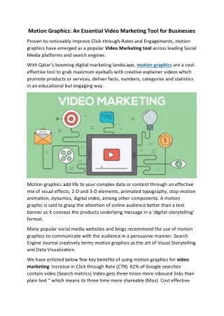 motion graphics an essential video marketing tool