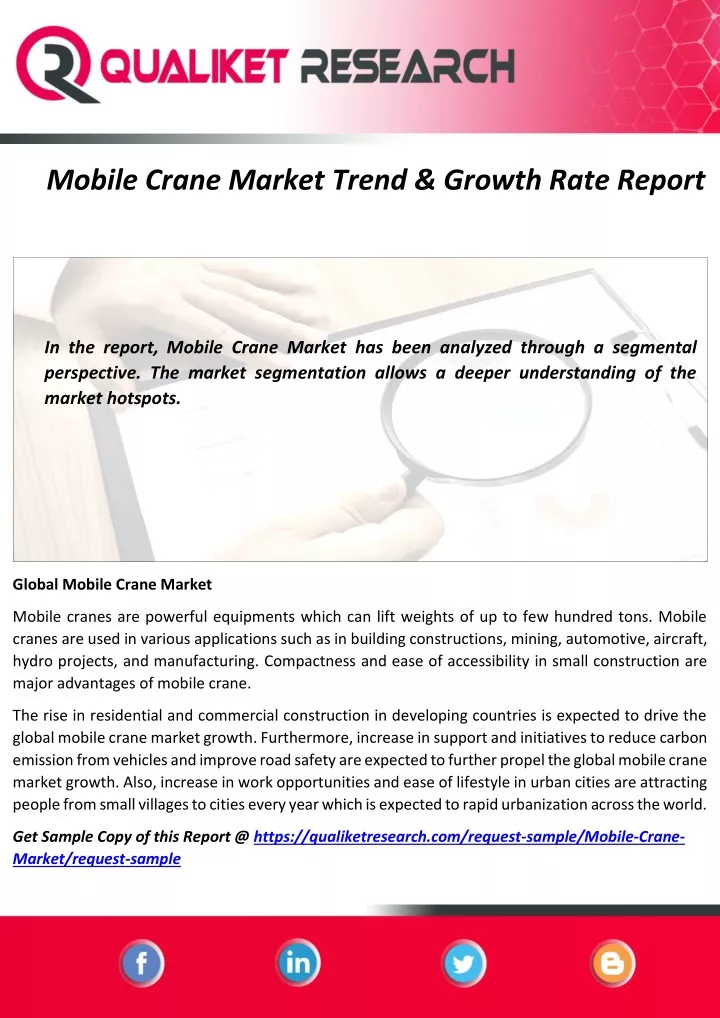mobile crane market trend growth rate report
