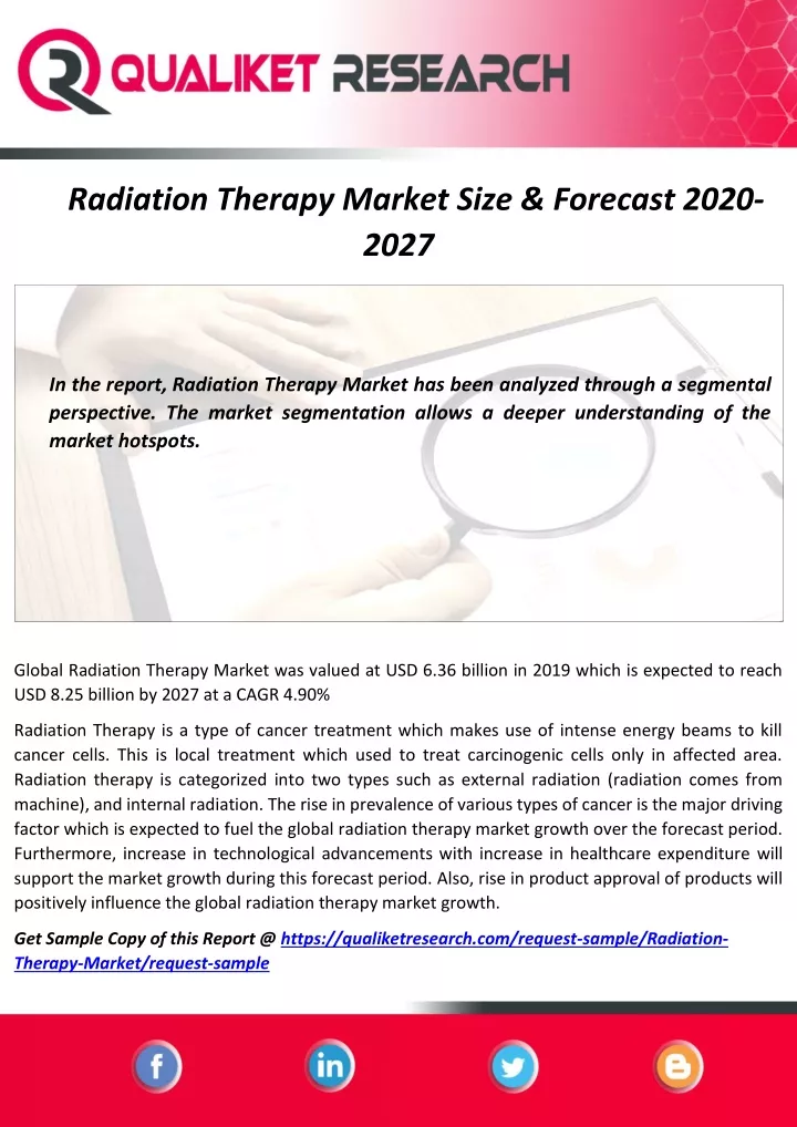 radiation therapy market size forecast 2020 2027