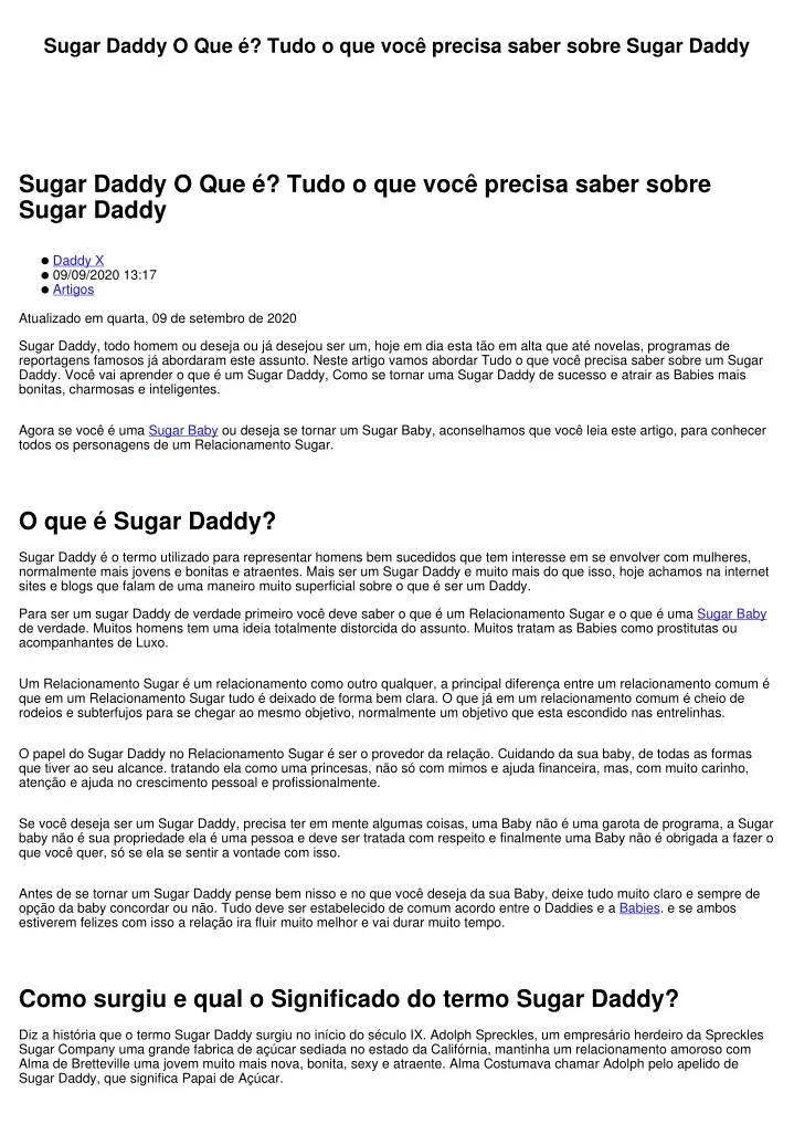 PPT - Sugar Daddy O Que é? Tudo O Que Você Precisa Saber Sobre Sugar ...