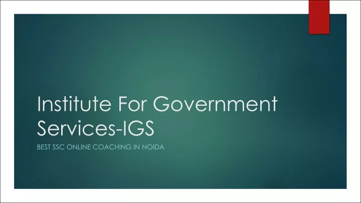 institute for government services igs best
