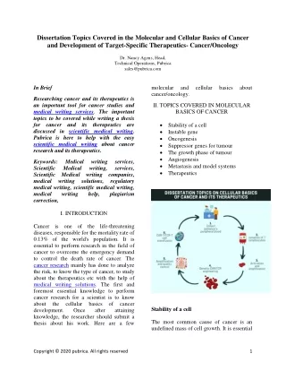 dissertation topics covered in the molecular