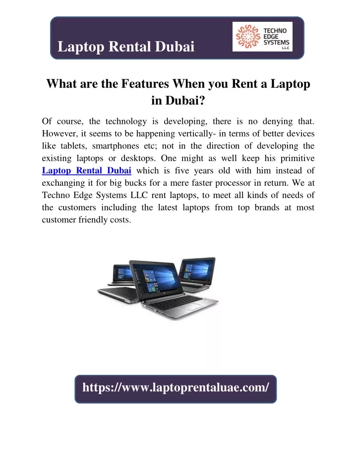 laptop rental dubai