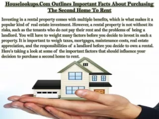 houselookups com outlines important facts about