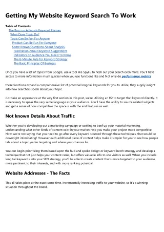getting my website keyword search to work