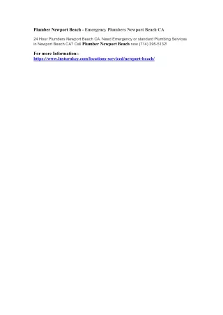 plumber newport beach emergency plumbers newport