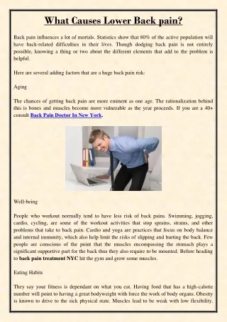 what causes lower back pain