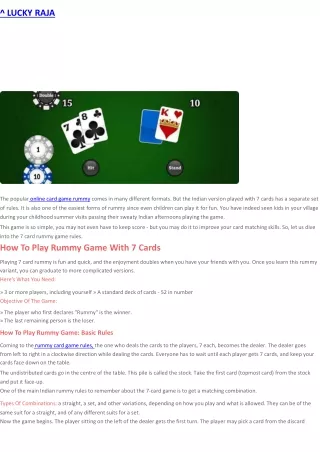 How To Play Seven Cards Rummy In India: Rules & Basics
