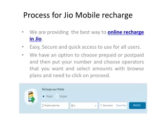 Process for Jio Mobile recharge