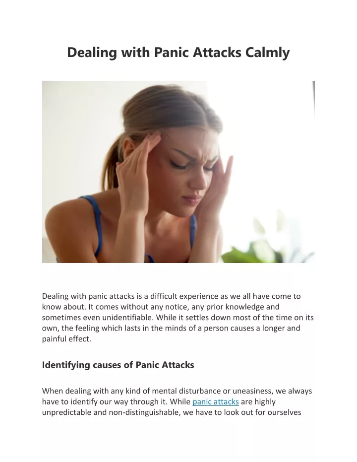 dealing with panic attacks calmly