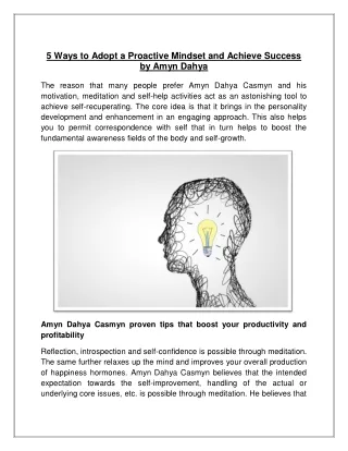 5 Ways to Adopt a Proactive Mindset and Achieve Success by Amyn Dahya