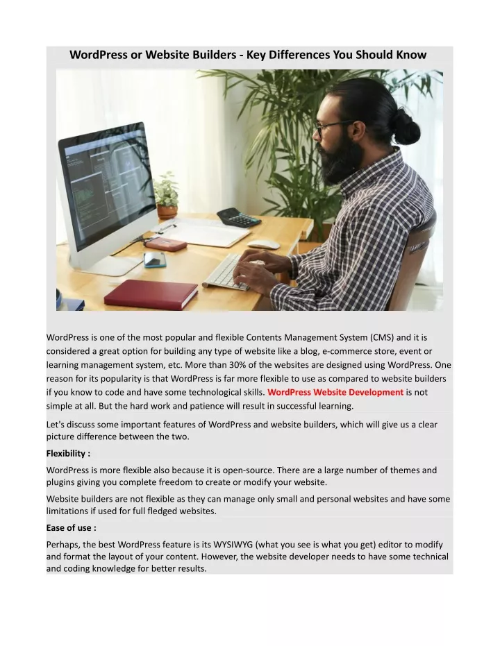 wordpress or website builders key differences